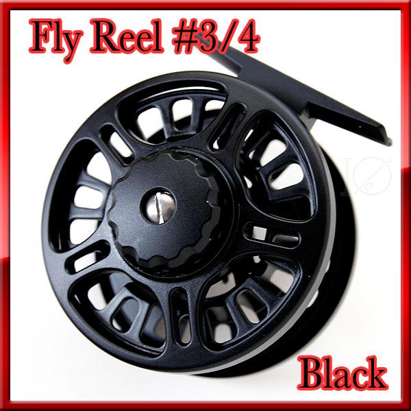 フライリール #3/4 Black ラージアーバータイプ Fly Reel ディスク