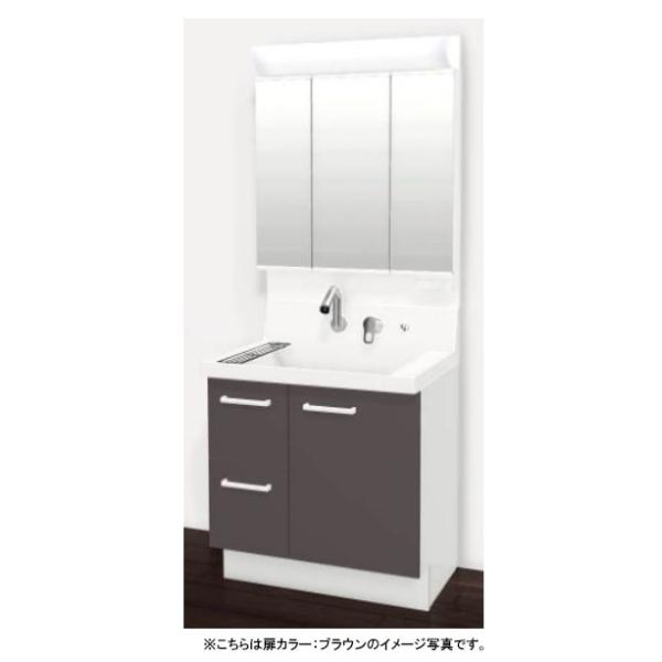 LIXIL(リクシル) INAX 洗面化粧台 ピアラ 間口750mm 片引出タイプ 三面