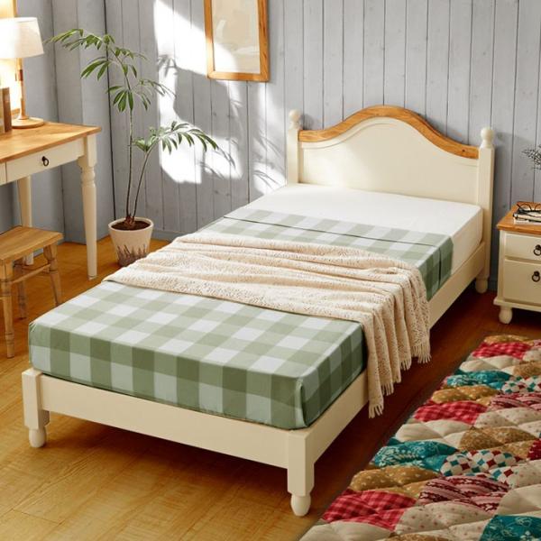 ベッド シングルベッド フレーム 木製 白 ホワイト カントリー