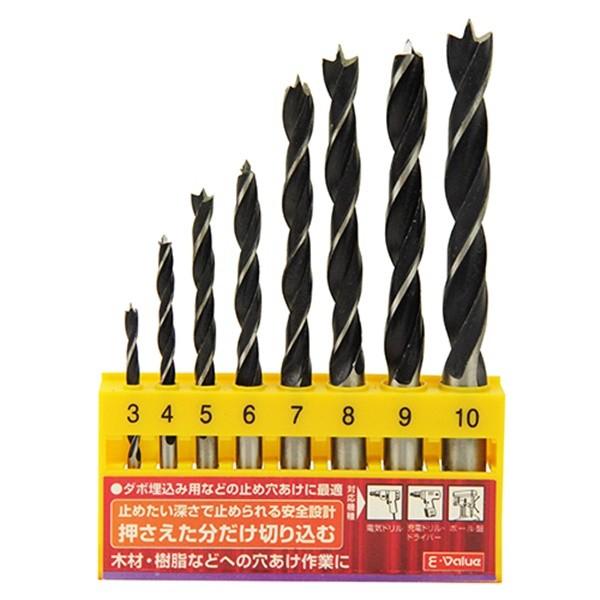 E-Value 【メール便】E-Value 木工用ドリルセット EDS-2 8PCS