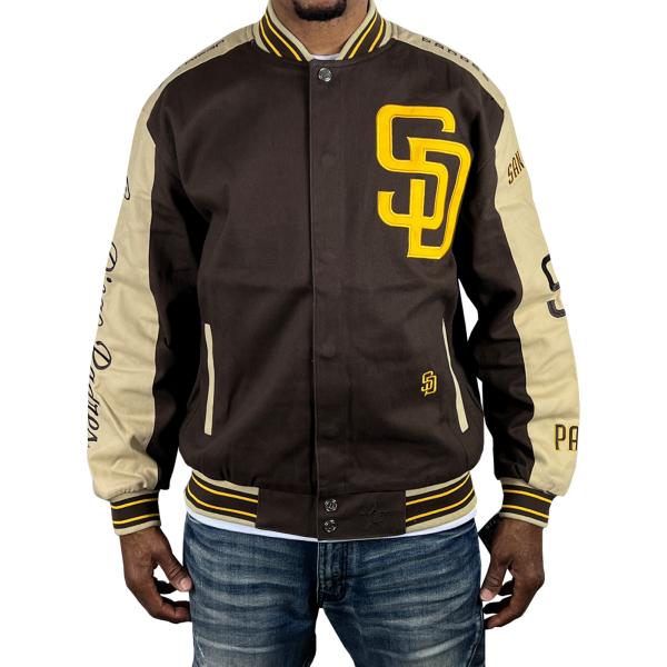 jhdesign Padres サンディエゴ パドレス 袖ロゴ ジャケット MLB 茶色