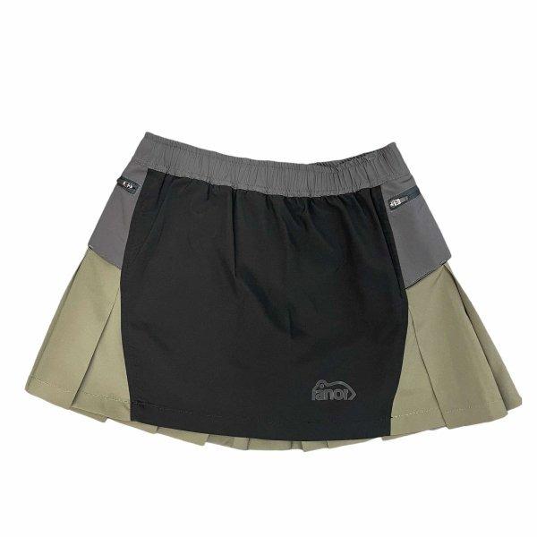 ranor ラナー CRAZY PLEATS SKIRT (WITH INNER) ブラック 817-2-204