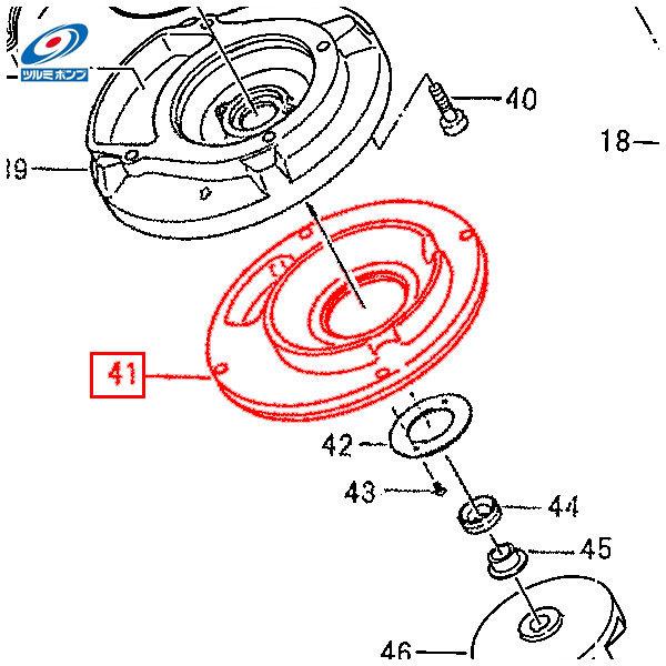 ツルミポンプ 水中ポンプ用 後面ライナー KTV2-15 KTV2-22 鶴見ポンプ