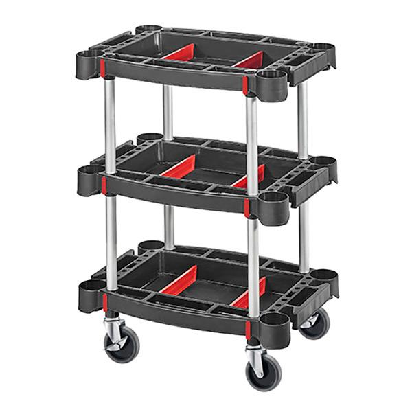 マルチツールカート 3段 組立式 650×465×885mm [便利なホルダー付