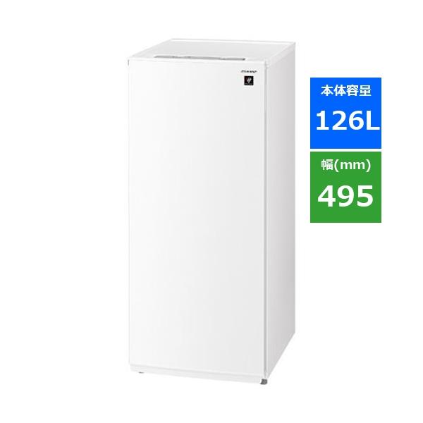 シャープ FJ-HF13H 冷凍庫 (126L・どっちもドア) W スノーホワイト
