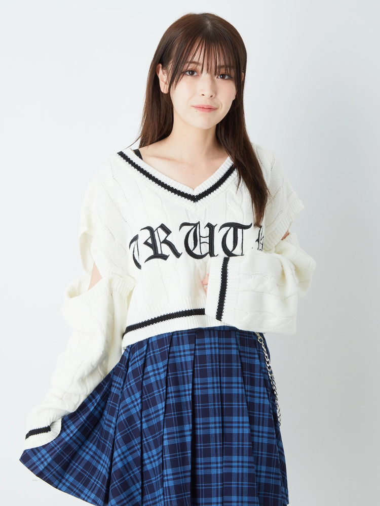 ラインリブケーブルニット - Ank Rouge(アンクルージュ)のニット