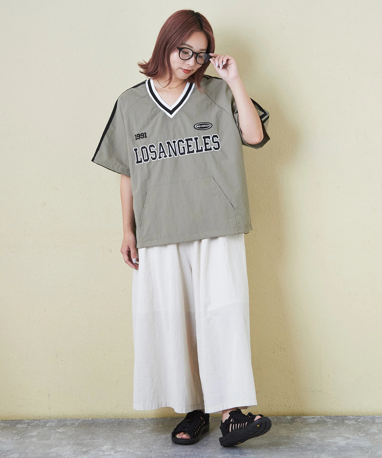 無地 キャンブリック イージー ガウチョ パンツ｜ファッション通販