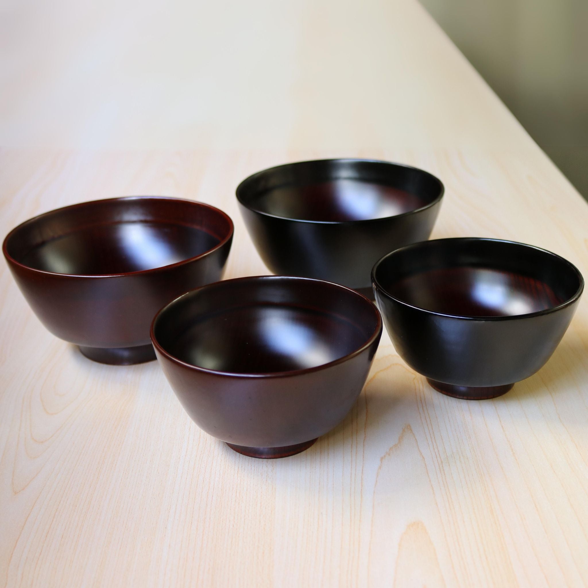 越前漆器 お椀 | 直右ヱ門 欅一文字大椀 | 黒溜木