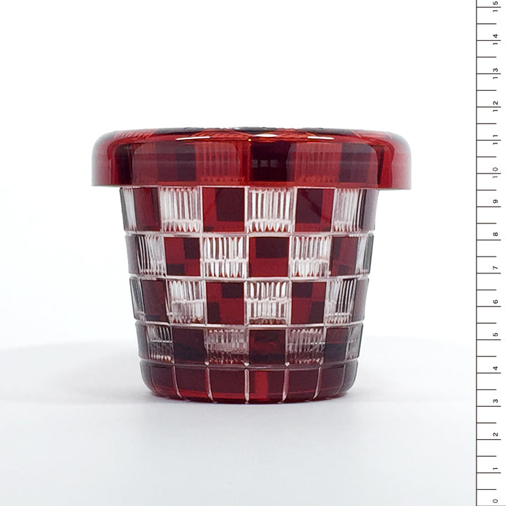 江戸切子 蓋つきグラス | 蓋ちょこ | 市松 | 廣田硝子