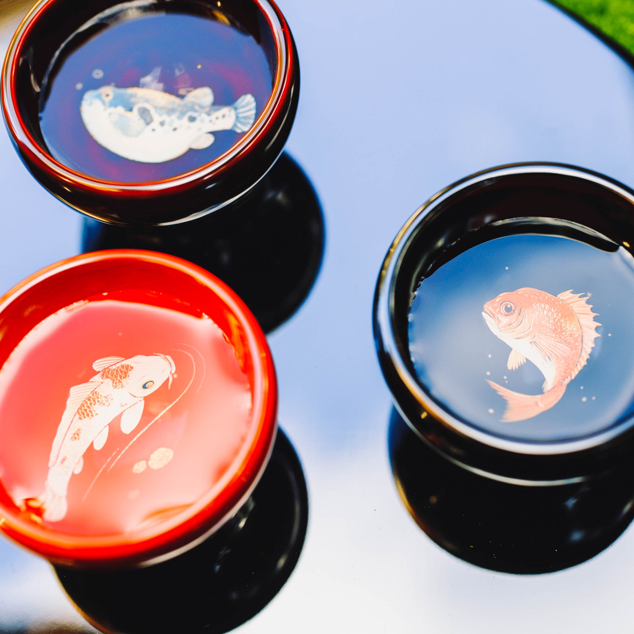 輪島塗 ぐい呑み | 魚泳ぐ | 鯉 | 田谷漆器店【ご納品まで約