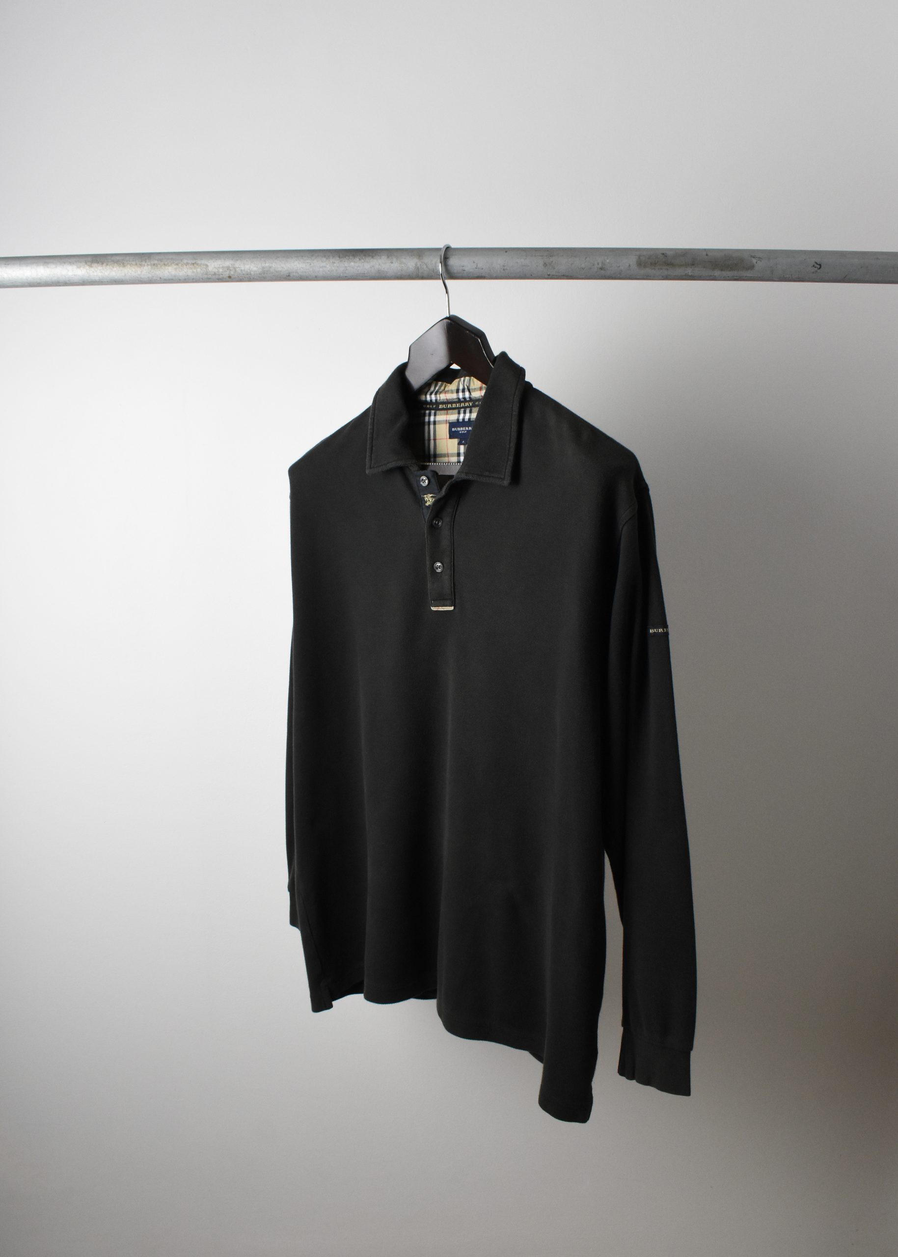 00S BURBERRY GOLF LONG SLEEVE PIQUE POLO (L) - Jazzy Badger