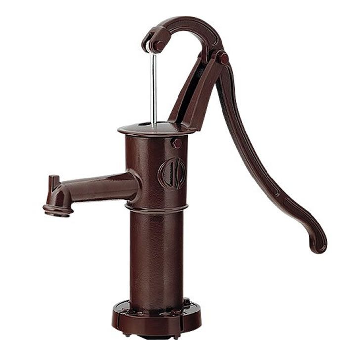 日本製 手押しポンプ 「ガーデン井戸ポンプ：イングリッシュブラウン