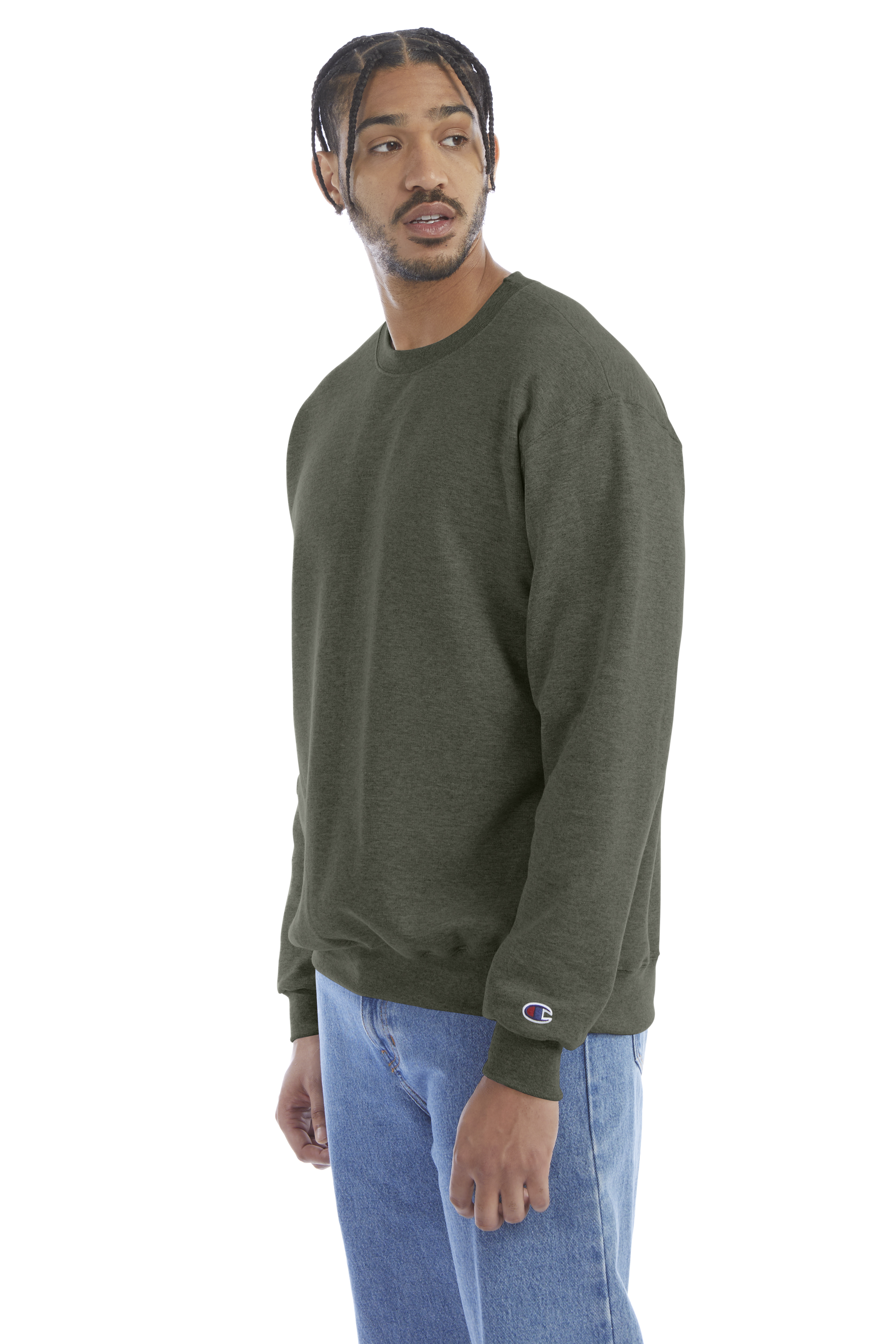 Champion Unisex Double Dry Eco® Crew S600 Dark Green Heather | Jiffy