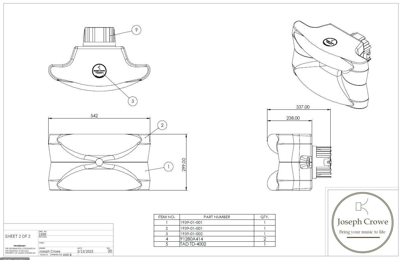 3D CAD files --- ES450 Biradial for TAD TD-4002 – Joseph Crowe