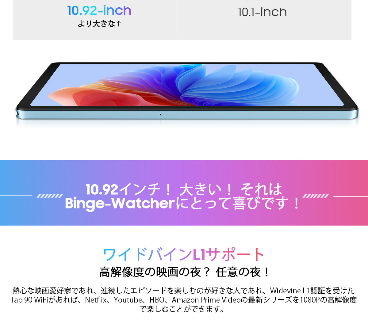 Blackview Tab 90 WiFi 4GB+128GB 10.92インチ 8200mAh タブレット