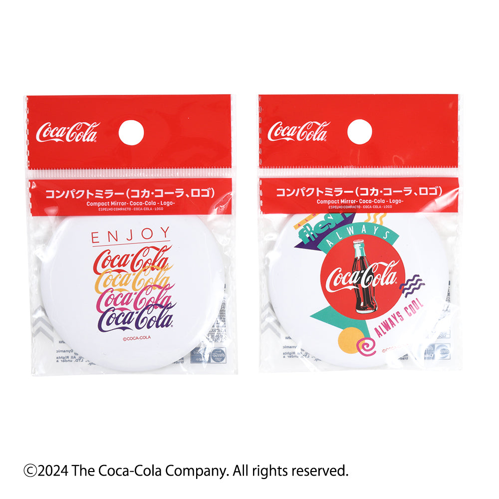 コンパクトミラー（コカ・コーラ、SSCE、ラウンド、ロゴ） - 100均