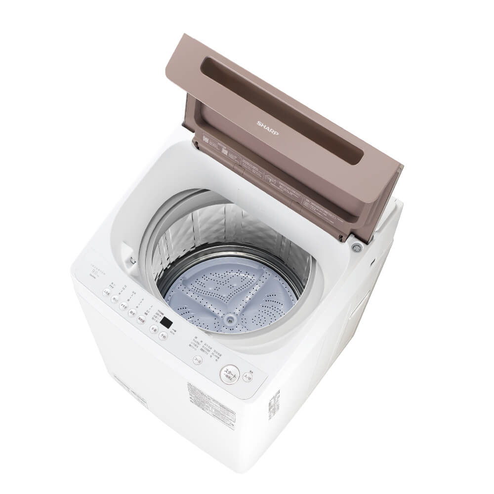 69運搬取付無料！ホワイト純正SHARPシンプル操作穴無し清潔洗濯機！完