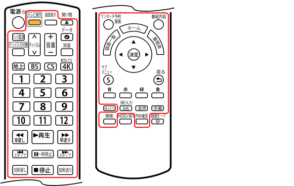レコーダー（ディーガ） リモコンにメーカー番号を入力してテレビ操作
