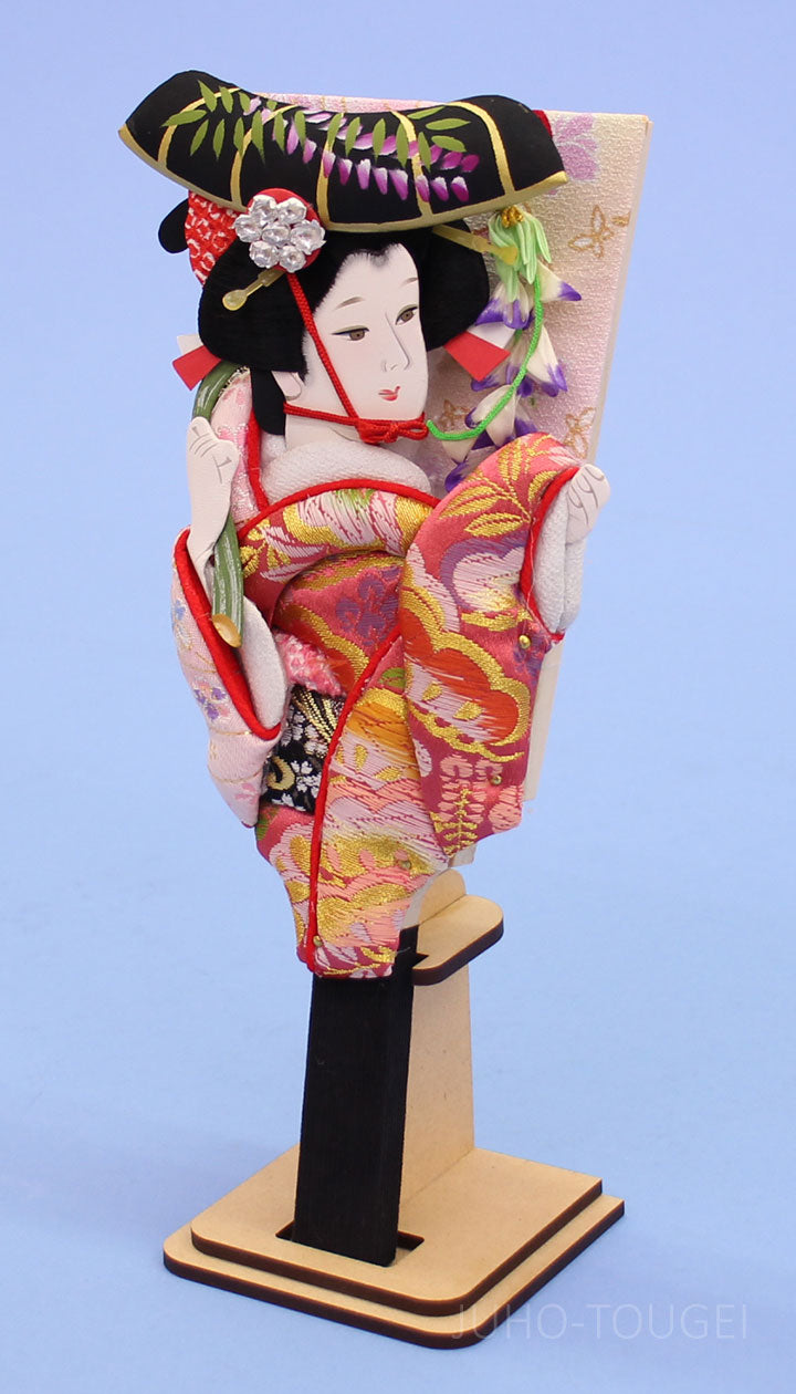 押絵羽子板 8号 見立て藤娘 台付き – 寿鳳人形の東芸