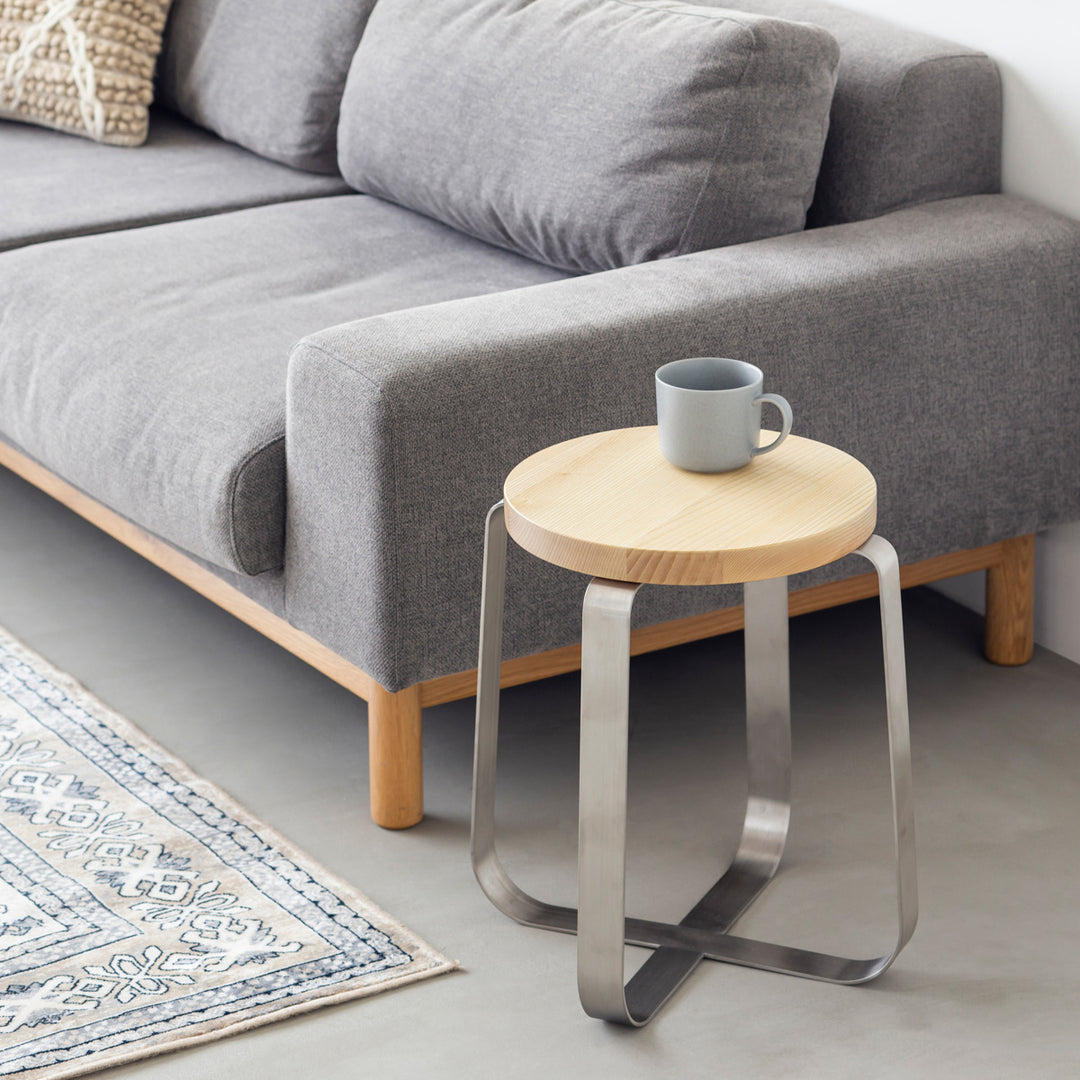 THE STOOL / 無垢 ホワイトアッシュ × Stainless Standard – KANADEMONO