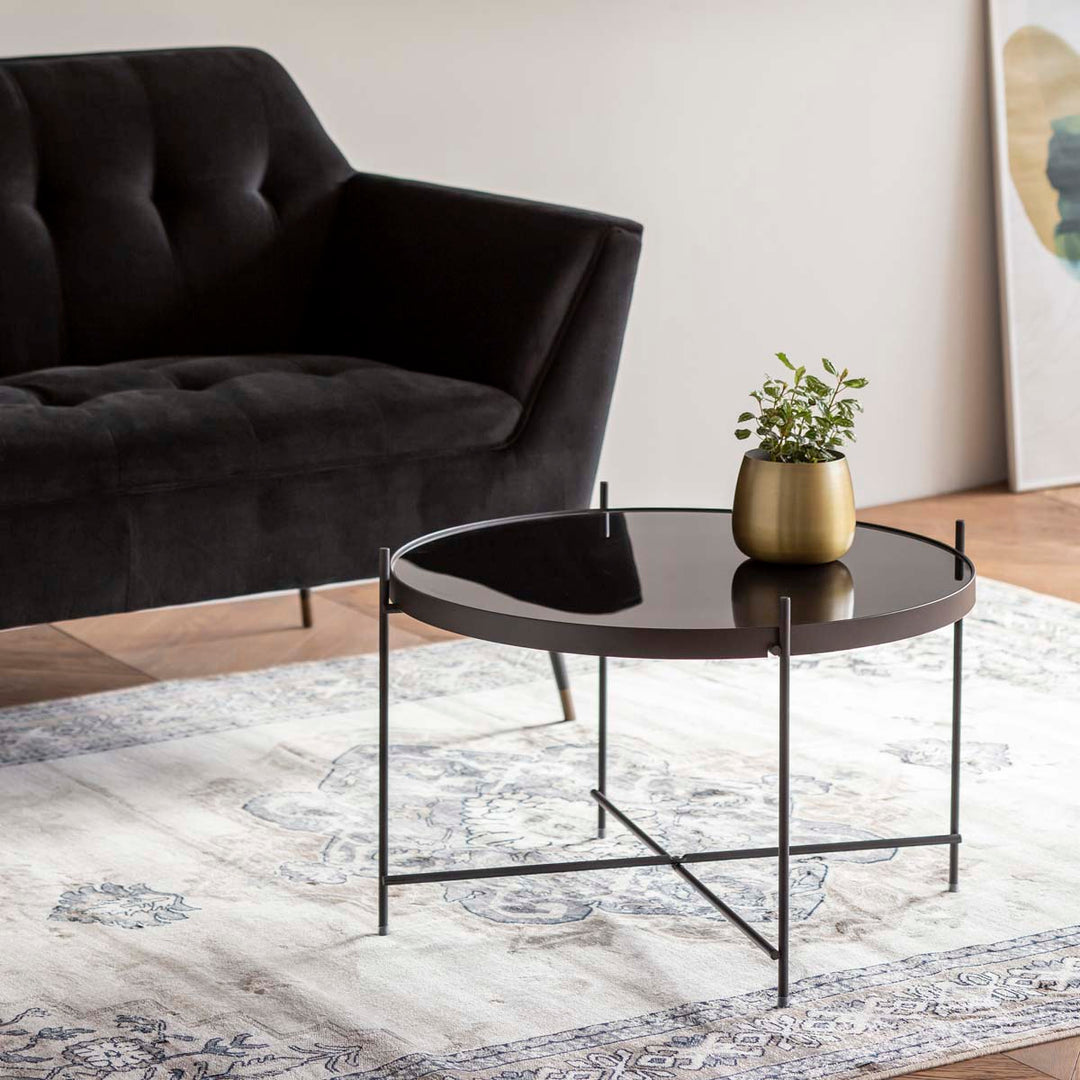 Round Modern Metal Side Table - L – KANADEMONO