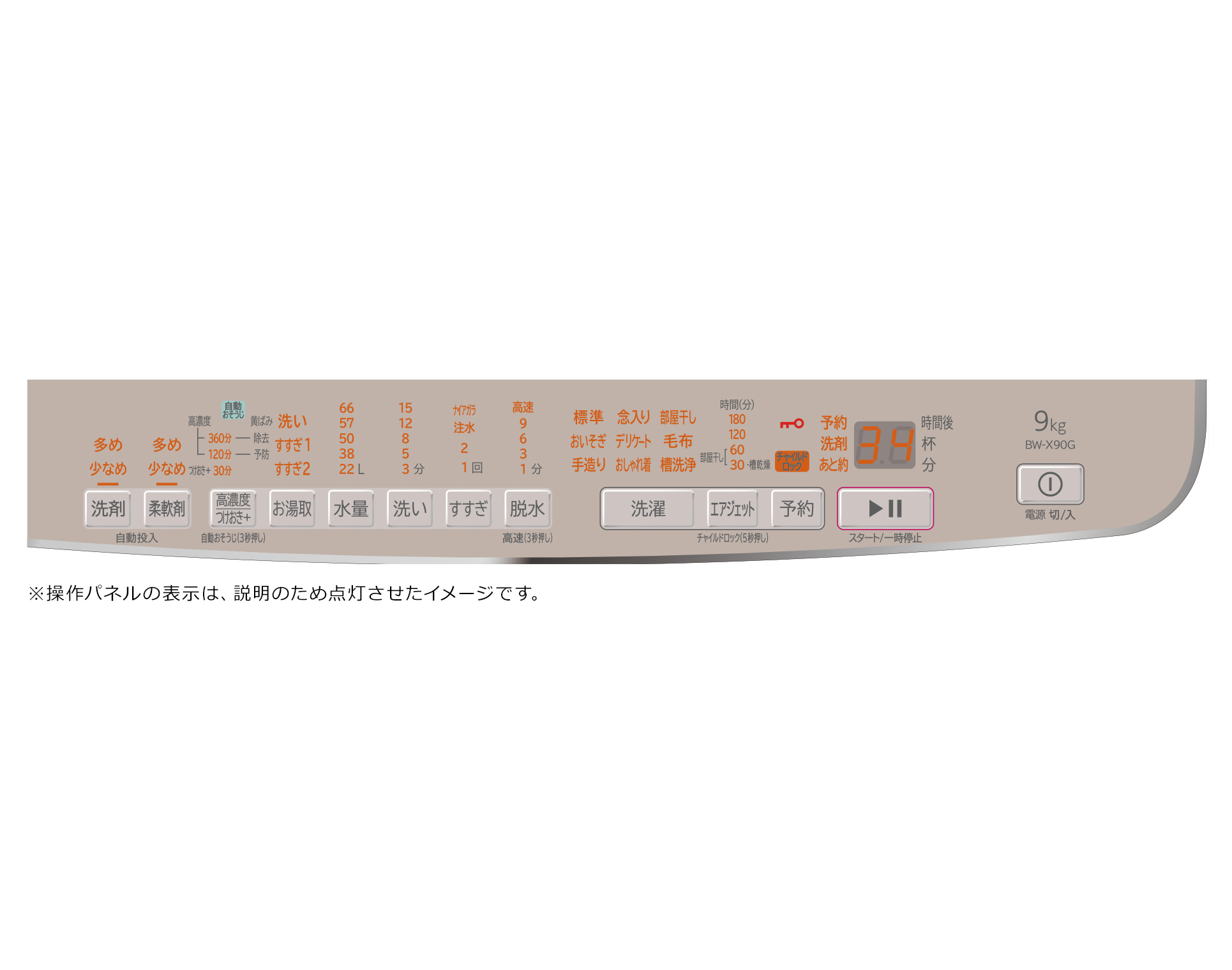 仕様：全自動洗濯機 ビートウォッシュ BW-X90G ： 洗濯機・衣類乾燥機