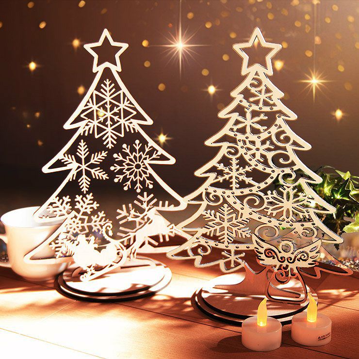 クリスマスツリー 木製 卓上サイズ 2種類から選べる 幅約20cm幅 高さ