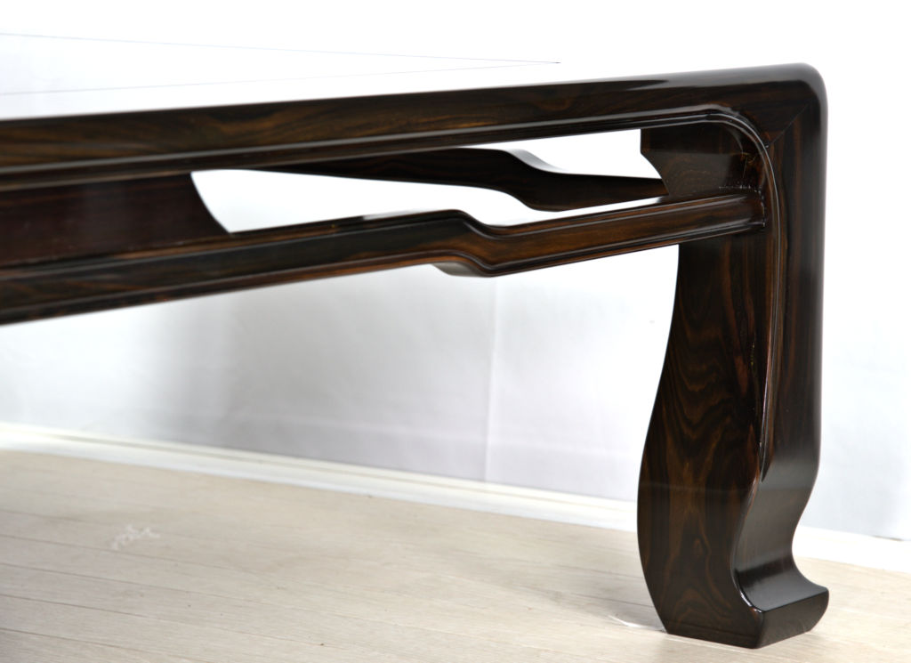 座敷机: 黒檀 一重ヌキ無地 5尺机 no.1717 / 唐木家具OSAKA