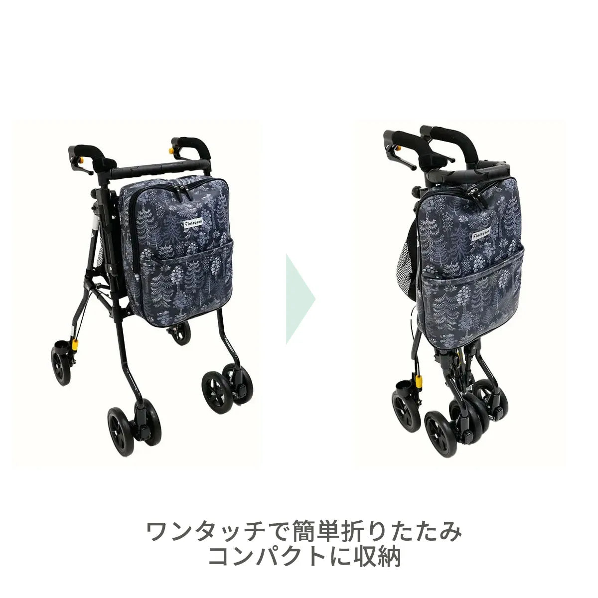 日本製・おしゃれな北欧柄のシルバーカー】Finlayson ヘルシーワンW