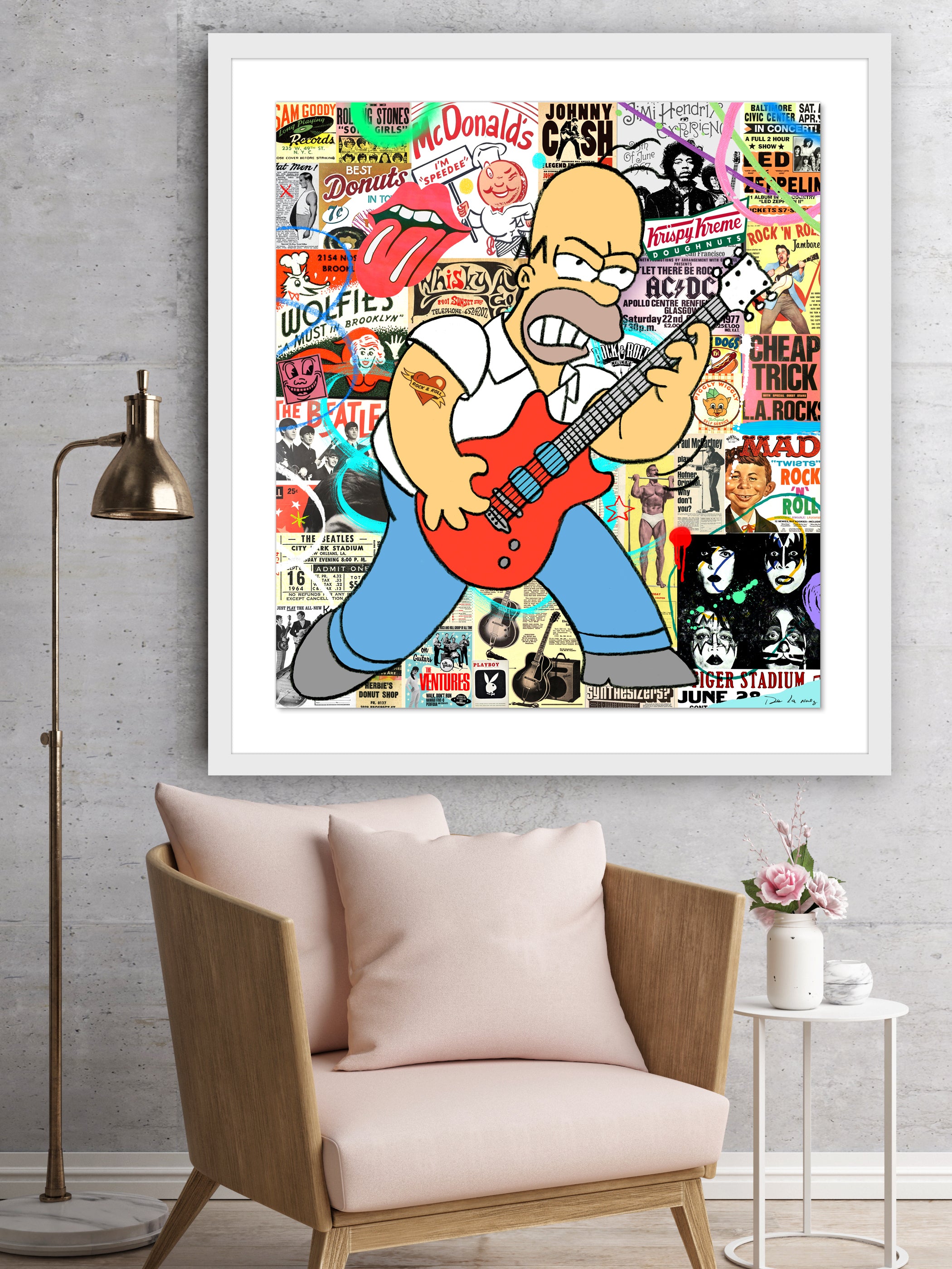 Rock and Roll Mixed Media - FRAMED, Signed | Nelson De La Nuez The