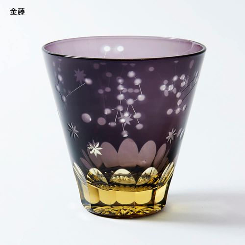 江戸硝子 色被せ硝子 切子グラス ほしめぐり / Edo Glass Colored
