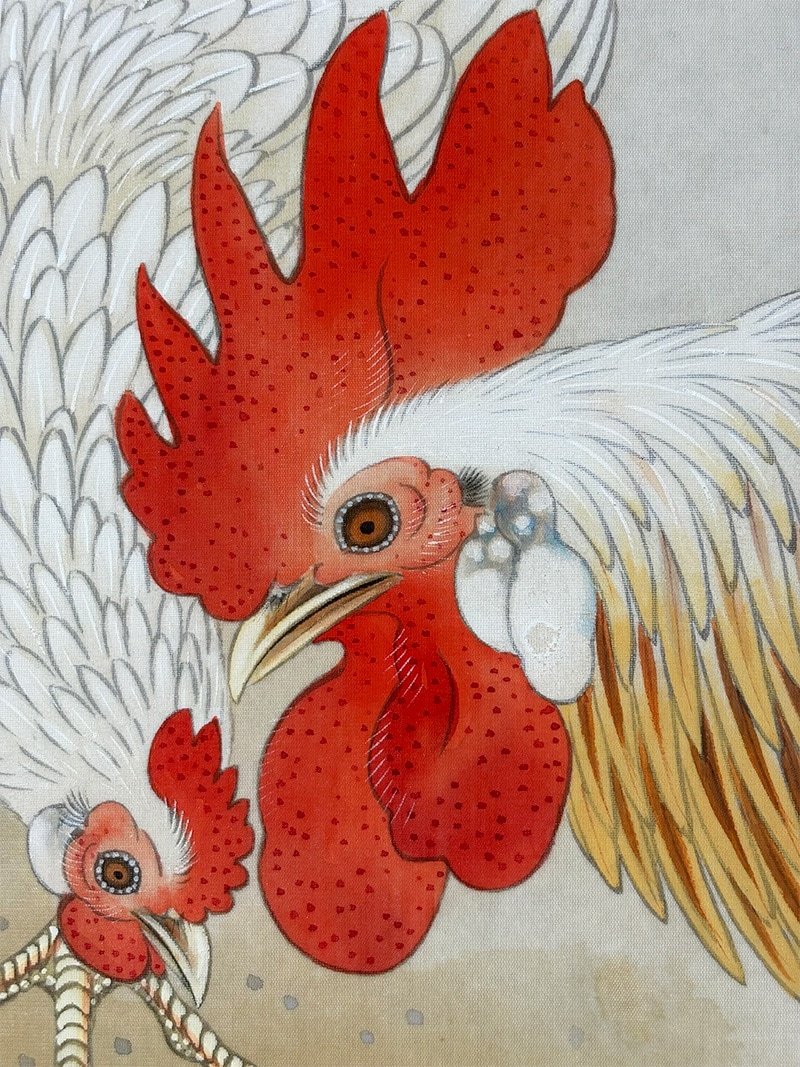 紫陽花双鶏｜新・古美術 高美堂（こうびどう）｜掛軸販売・通販・買取