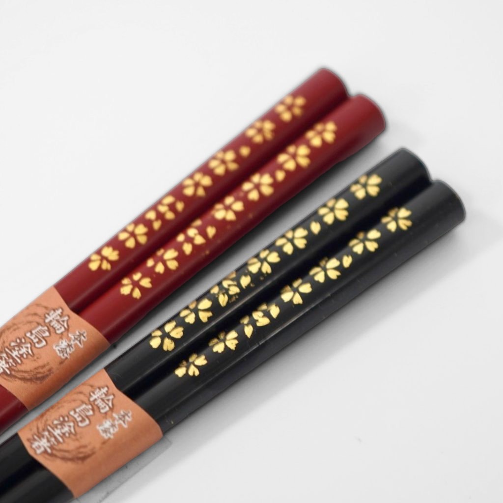輪島 桜沈金 夫婦箸（21.5cm/22.5cm） – 漆器 高翆