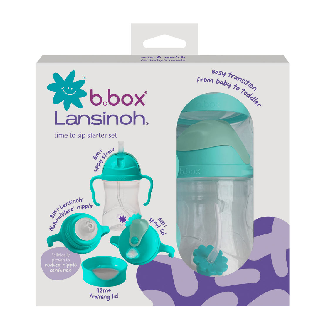 b.box + Lansinoh Time to Sip Starter Set