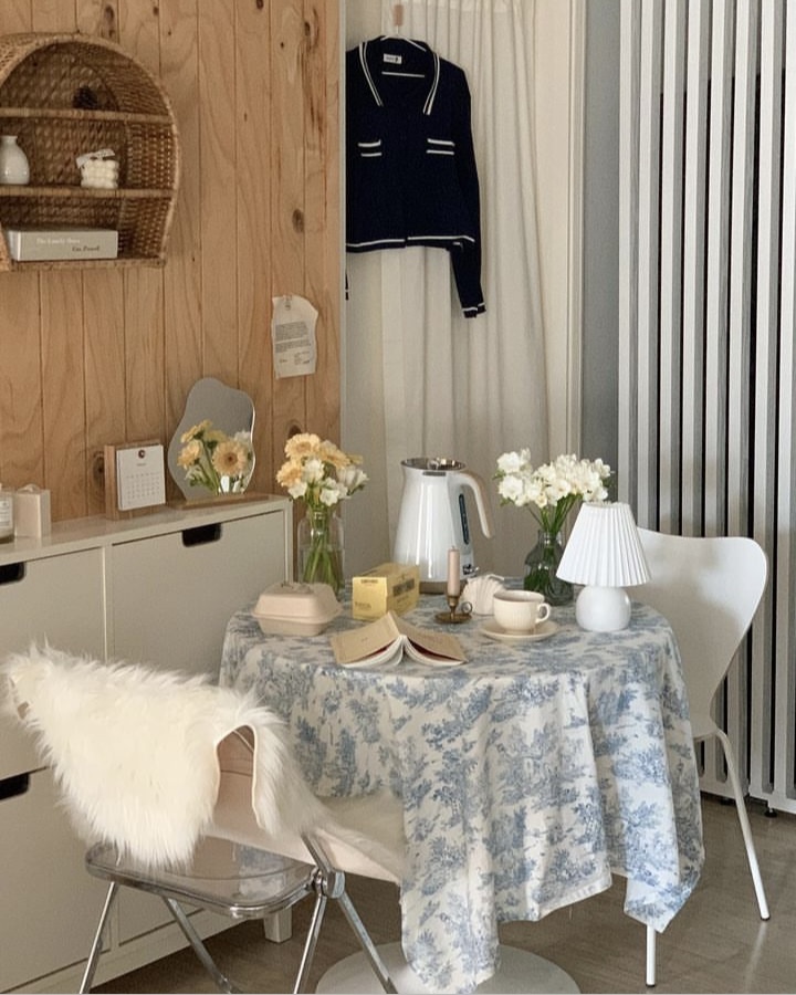 即納］toile de jouy tablecloth - laure studio トワルドジュイ