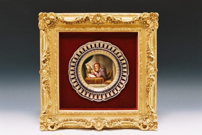 セーブル Sevres 1760 ブルーセレステ花絵小トレイ | 西洋骨董陶磁器