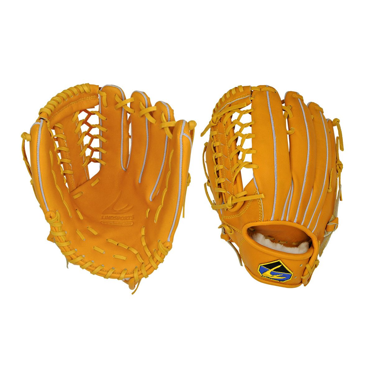 LINDSPORTS 硬式用 内野手グローブ 右投用 イエロー バスケットウェブ