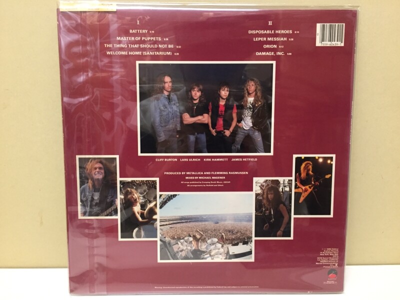 中古新入荷情報】メタリカ名盤『MASTER of PUPPETS』USオリジナル盤