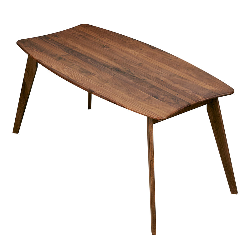 ダイニングテーブル 単品 無垢 角が丸い 変形 ウォールナット 160cm