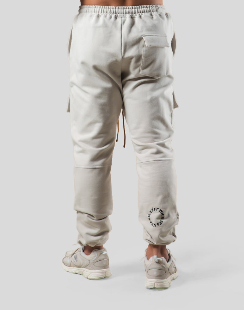 Stretch Sweat Cargo Pants- Ivory – LÝFT