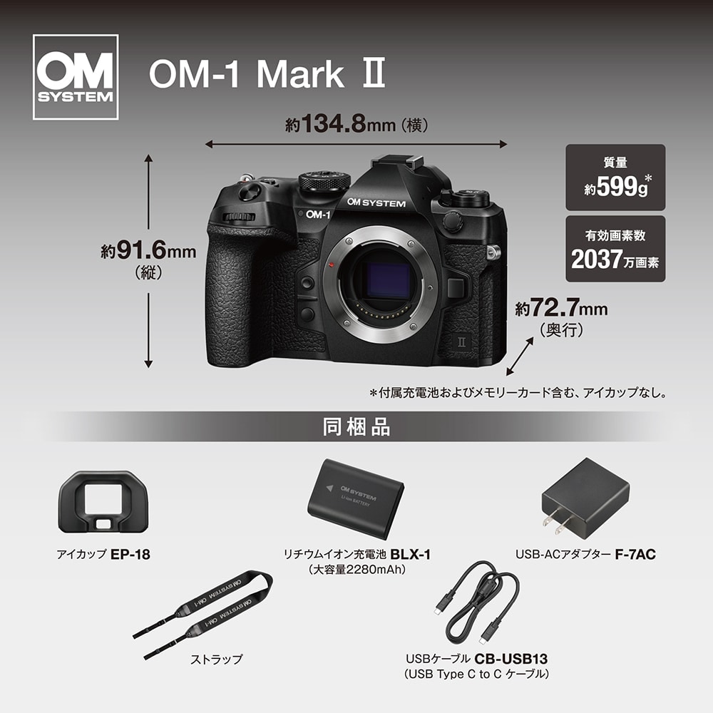 OM SYSTEM OM-1 MarkII ボディー 今なら純正予備バッテリー1個