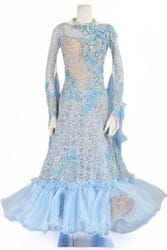 スタンダードドレス WS0714D ブルーパラダイス S 社交ダンス モダン