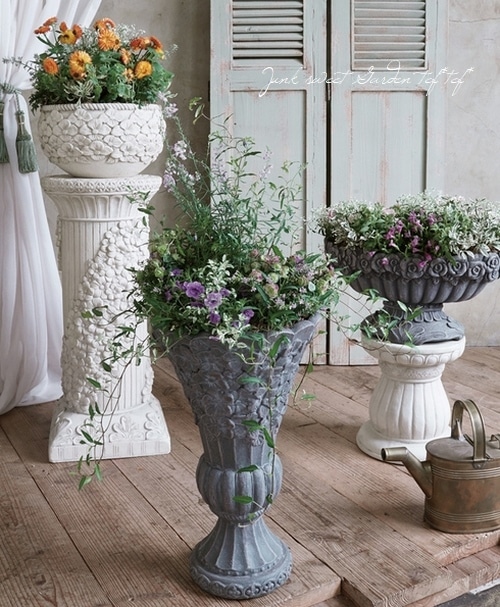 雑貨】フラワーモチーフフラワースタンドA 【ホワイト】 | 鉢