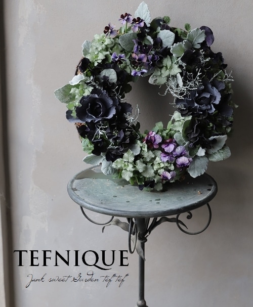 寄せ植え】 -TEFNIQUE-寄せ植えリース 2021 * no.20 * 冬の夜空に輝く