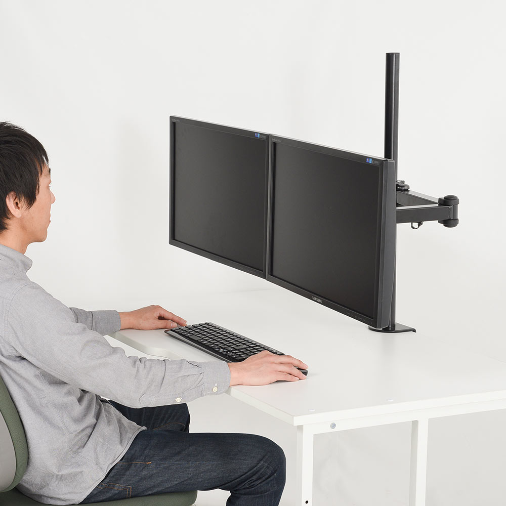 8軸式ロングくねくねデュアルモニターアーム | THANKO