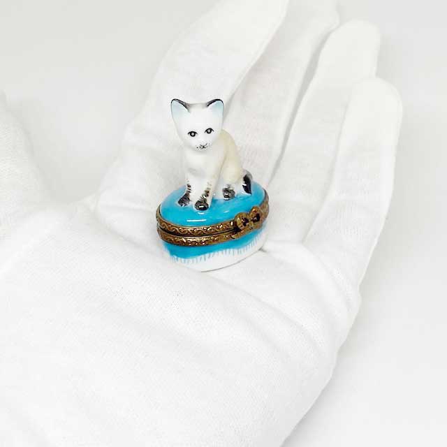 猫型リモージュボックス シャム猫ちゃんの小さなリモージュボックス