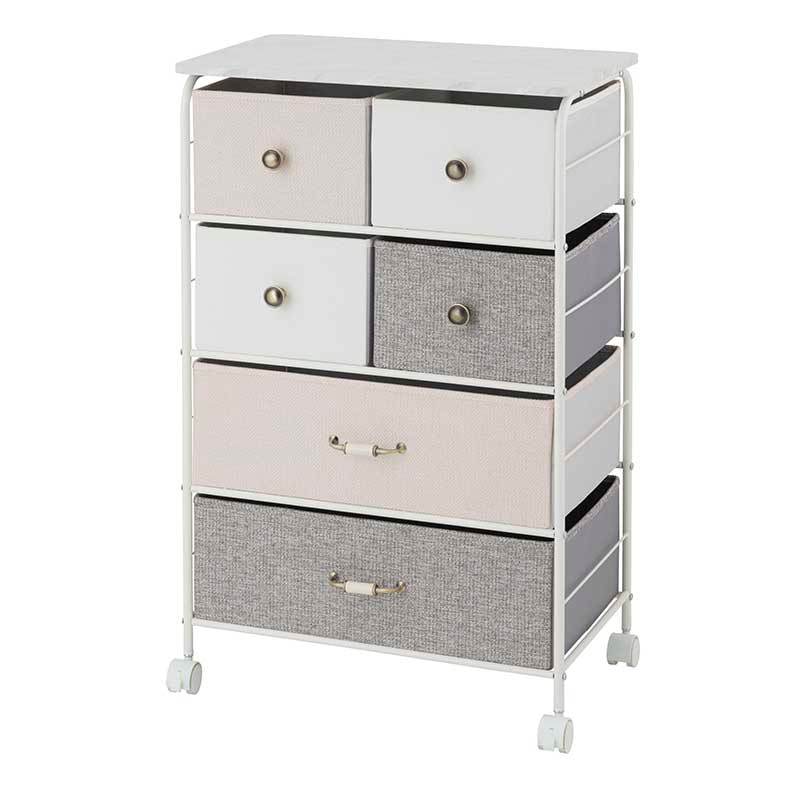 4段チェスト60W IF KT5686D-MA ホワイトマーブル【お客様組み立て商品