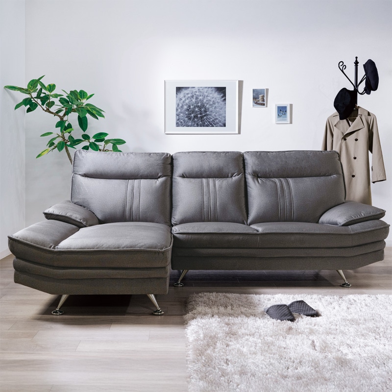 カウチソファ Nビリー 2PL+CR 撥水FAB カウチの向き座って右【大型商品