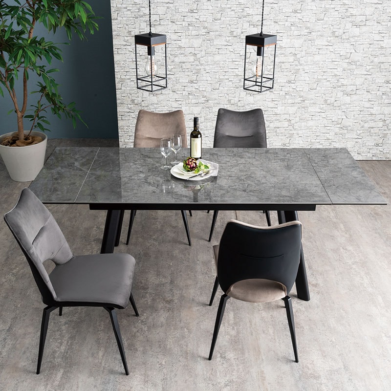 伸長ダイニングセット グラスティ セラミックテーブル 140EX アーバン