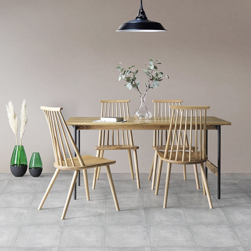 ダイニング5点セット ケミ テーブル150DT OAK + チェアDC OAK【大型